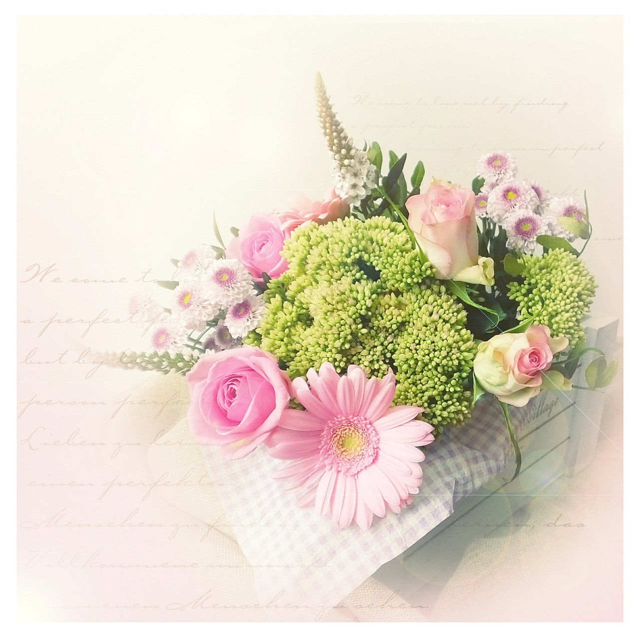 Image - bouquet vintage pink pastel