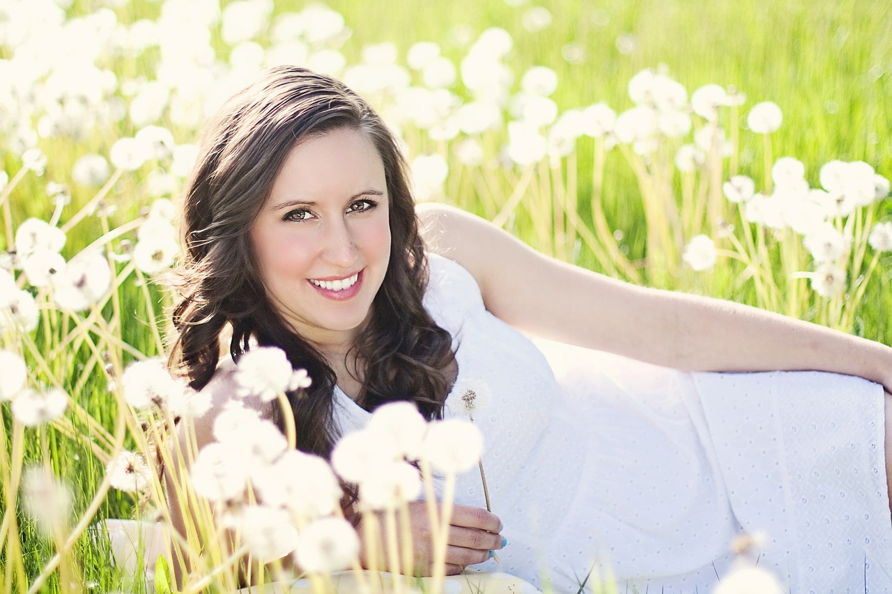 Image - woman dandelions girl lying summer