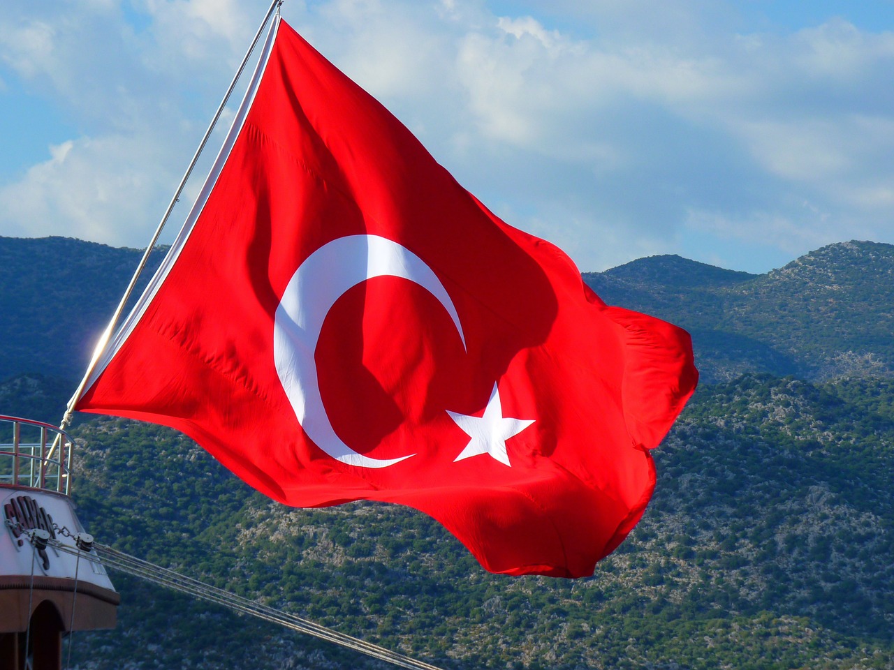 Image - flag turkish turkey crescent