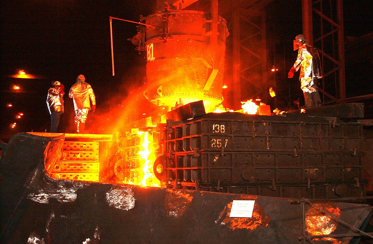 Image - steel mill workers foundry metal
