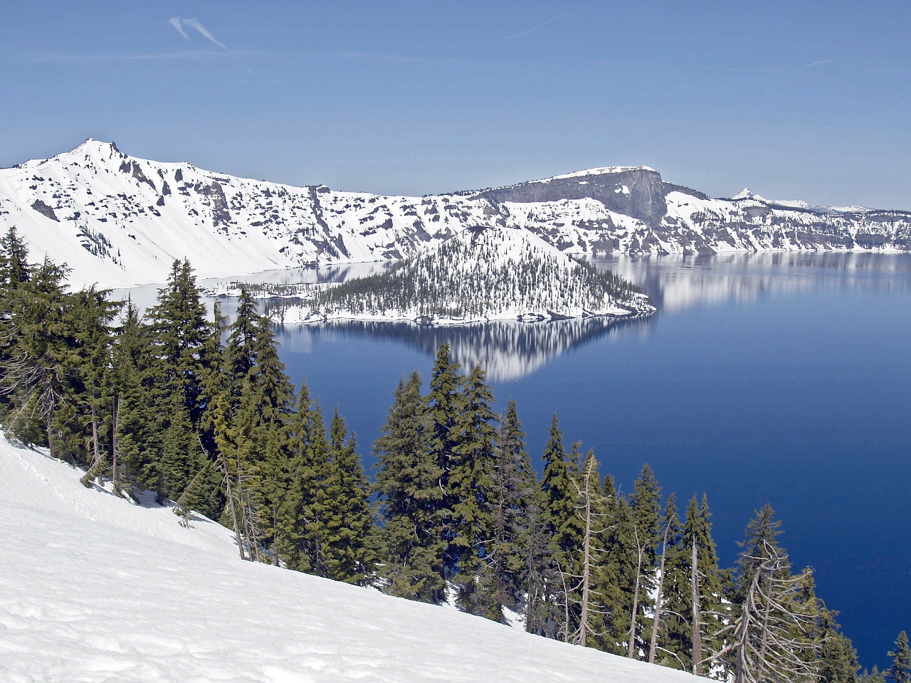 Image - crater lake oregon usa landscape