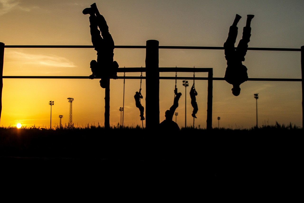 Image - silhouettes military training