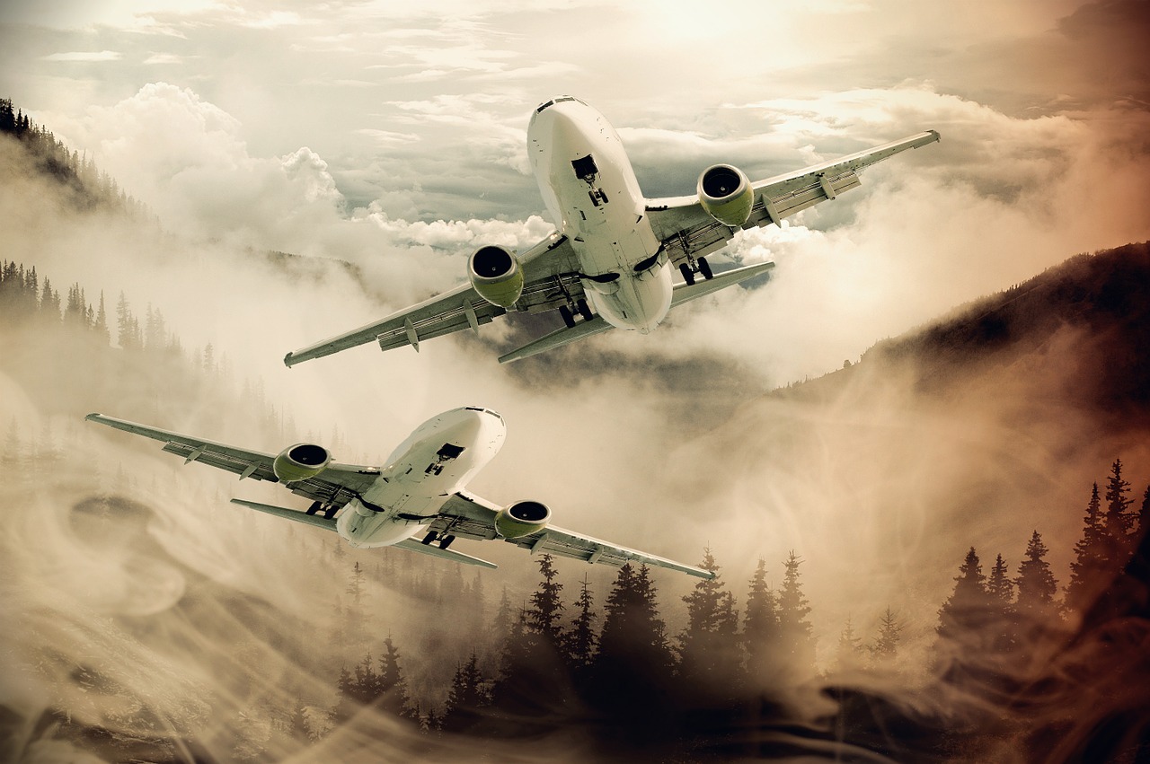 Image - aircraft flight mountains forest