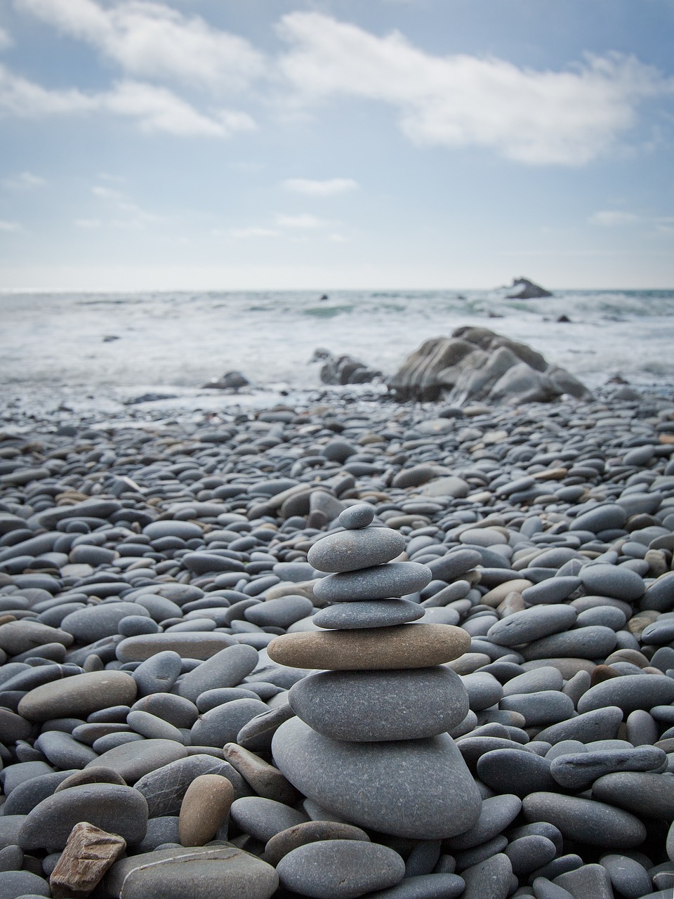Image - stones beach still life sea pebble