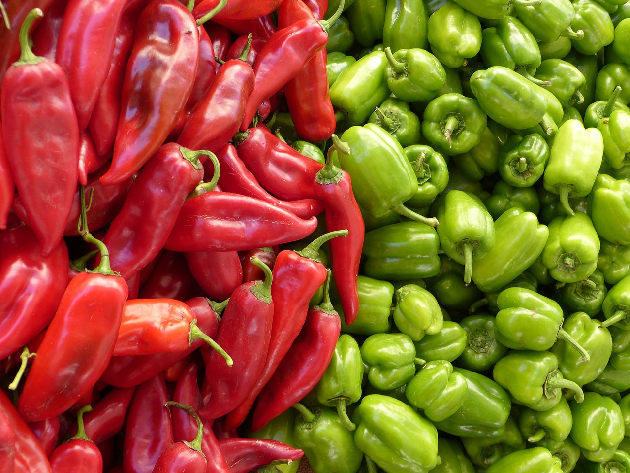 Image - paprika green red vegetables