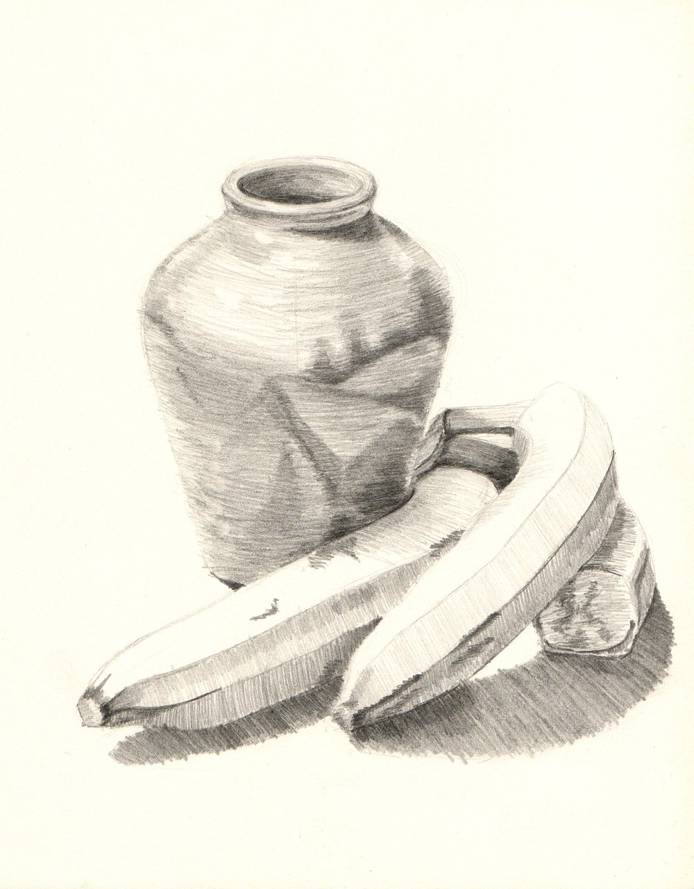 Image - still life bananas vase drawing