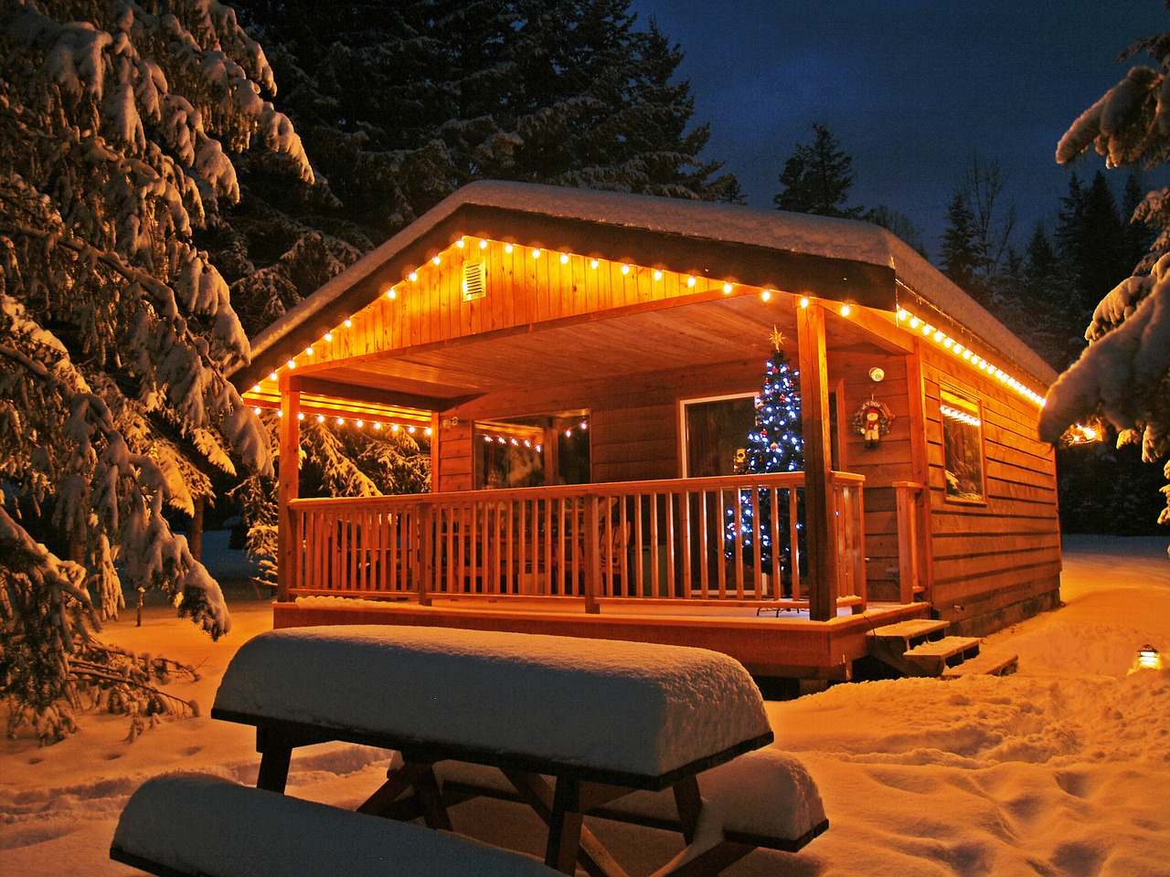 Image - enlighted illuminated cabin