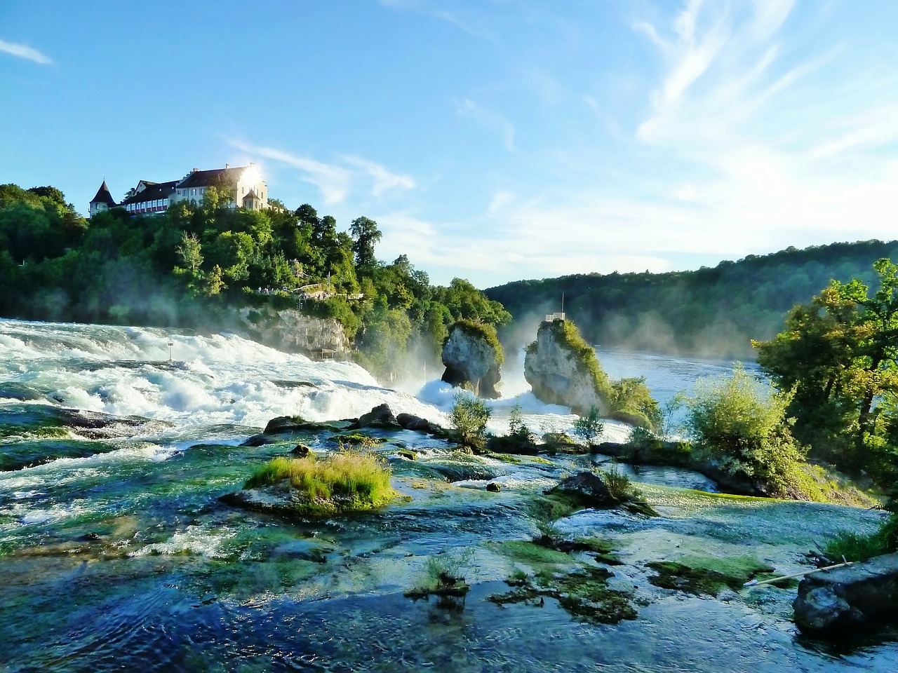 Image - schaffhausen waterfall water sky