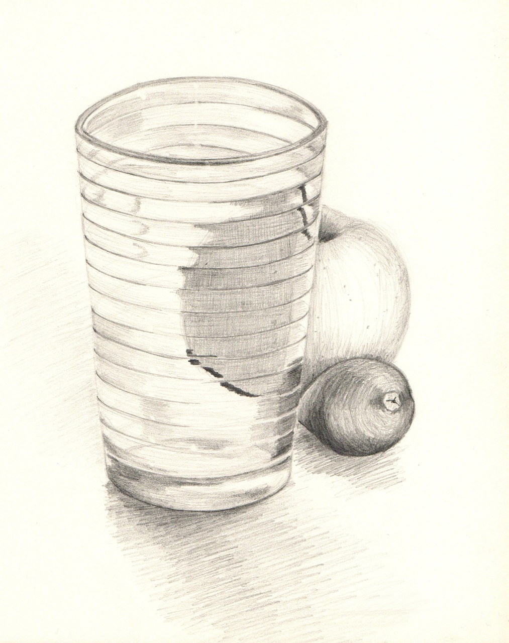 Image - pencil graphite still life glass