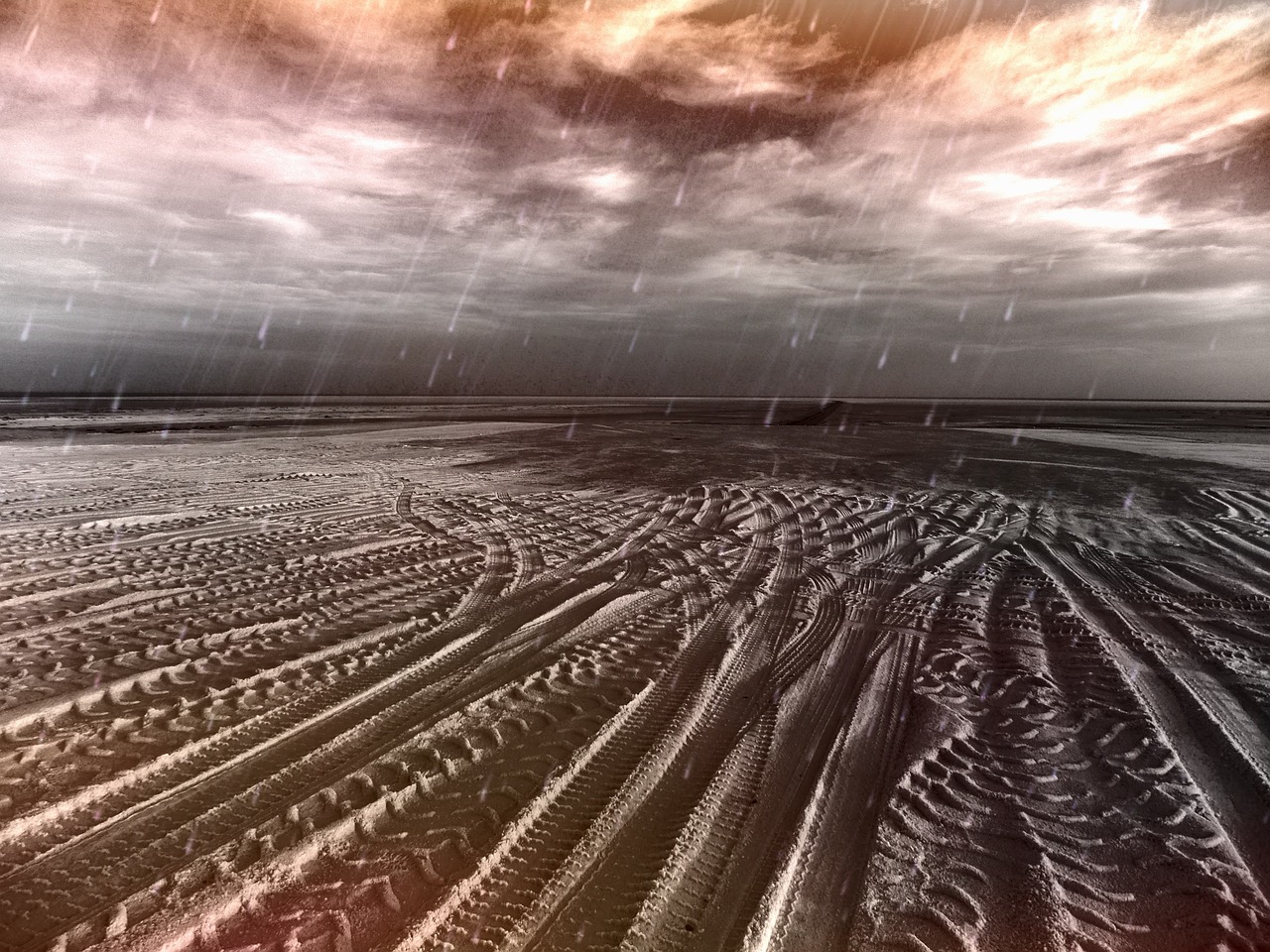 Image - desert desert landscape tire tracks