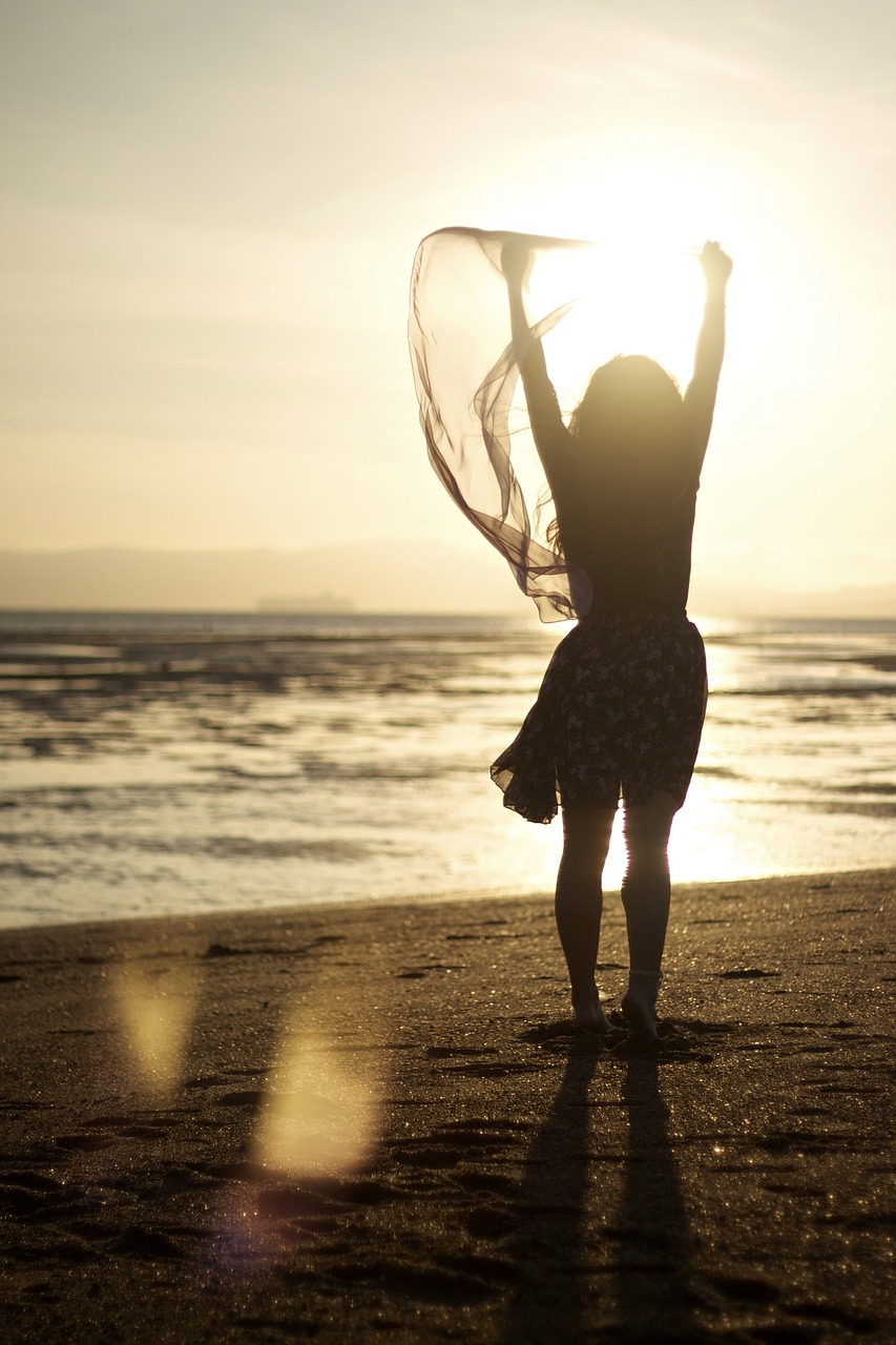 Image - person beach woman female girl