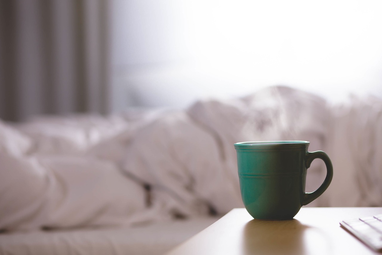 Image - coffee cup mug bedroom morning