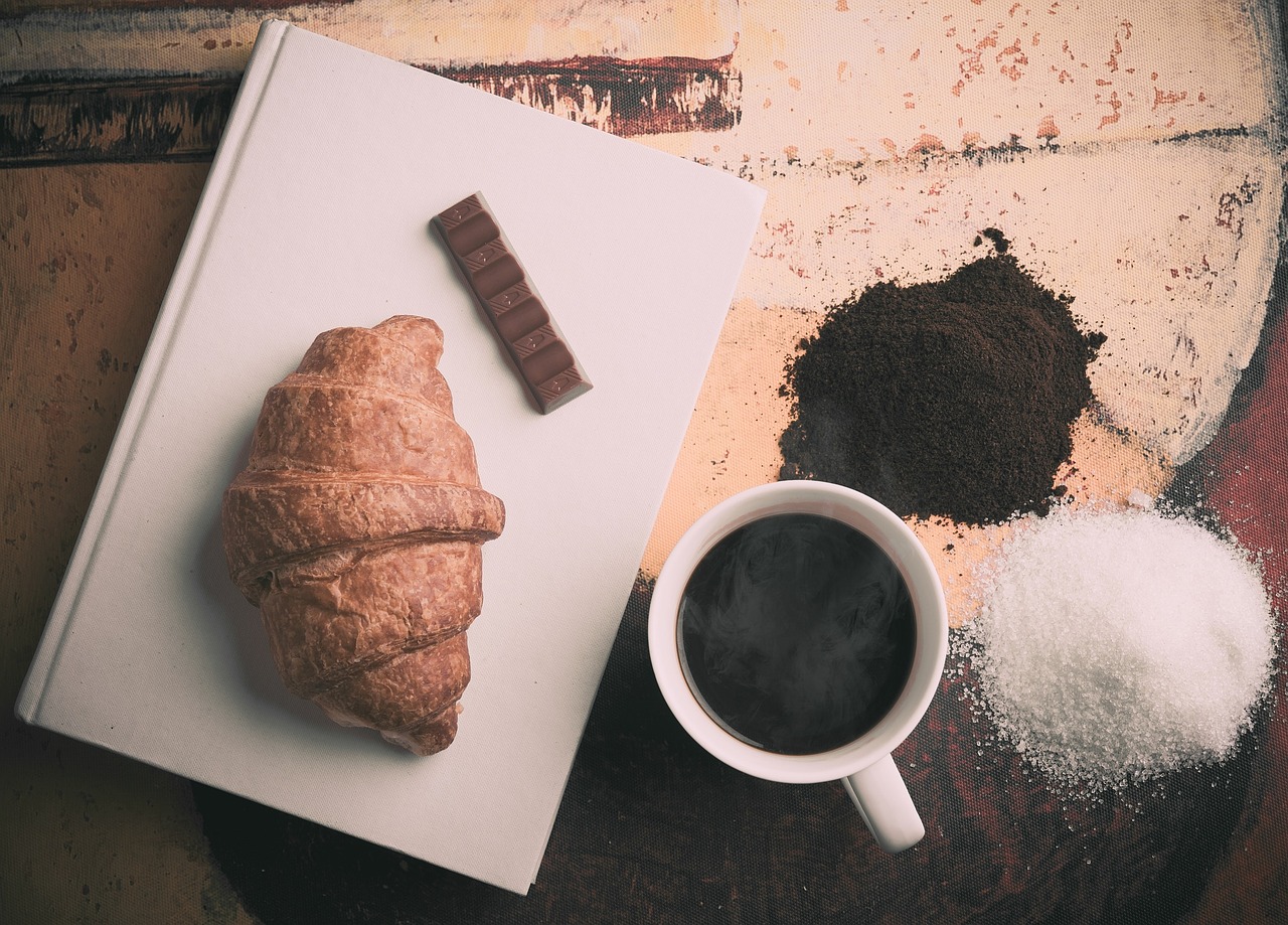 Image - croissant coffee chocolate sugar