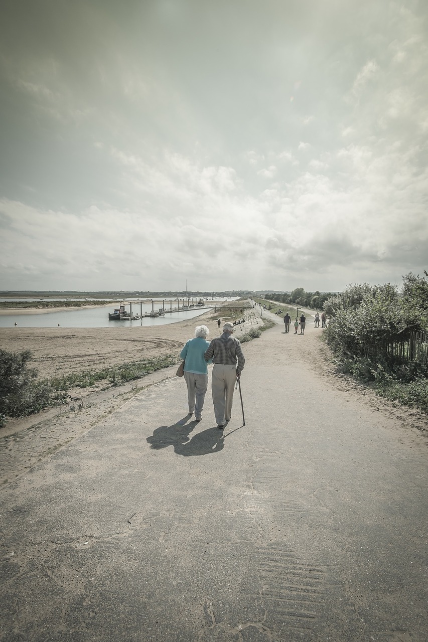 Image - old couple elderly love walking