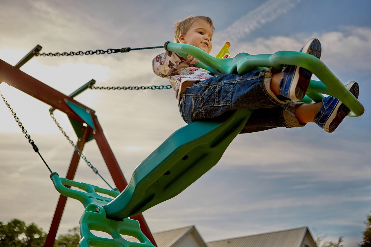 Image - playground swing swinging young