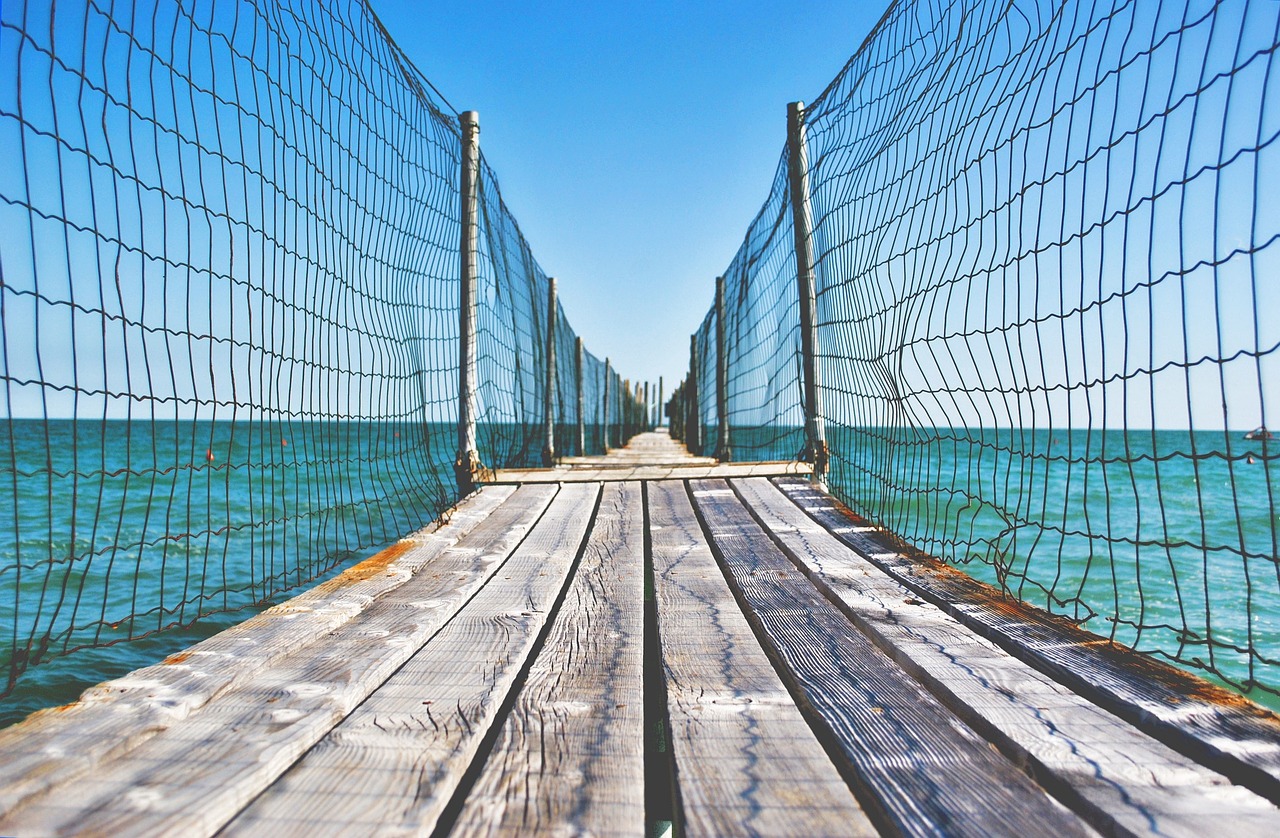Image - wood bridge planks path fence