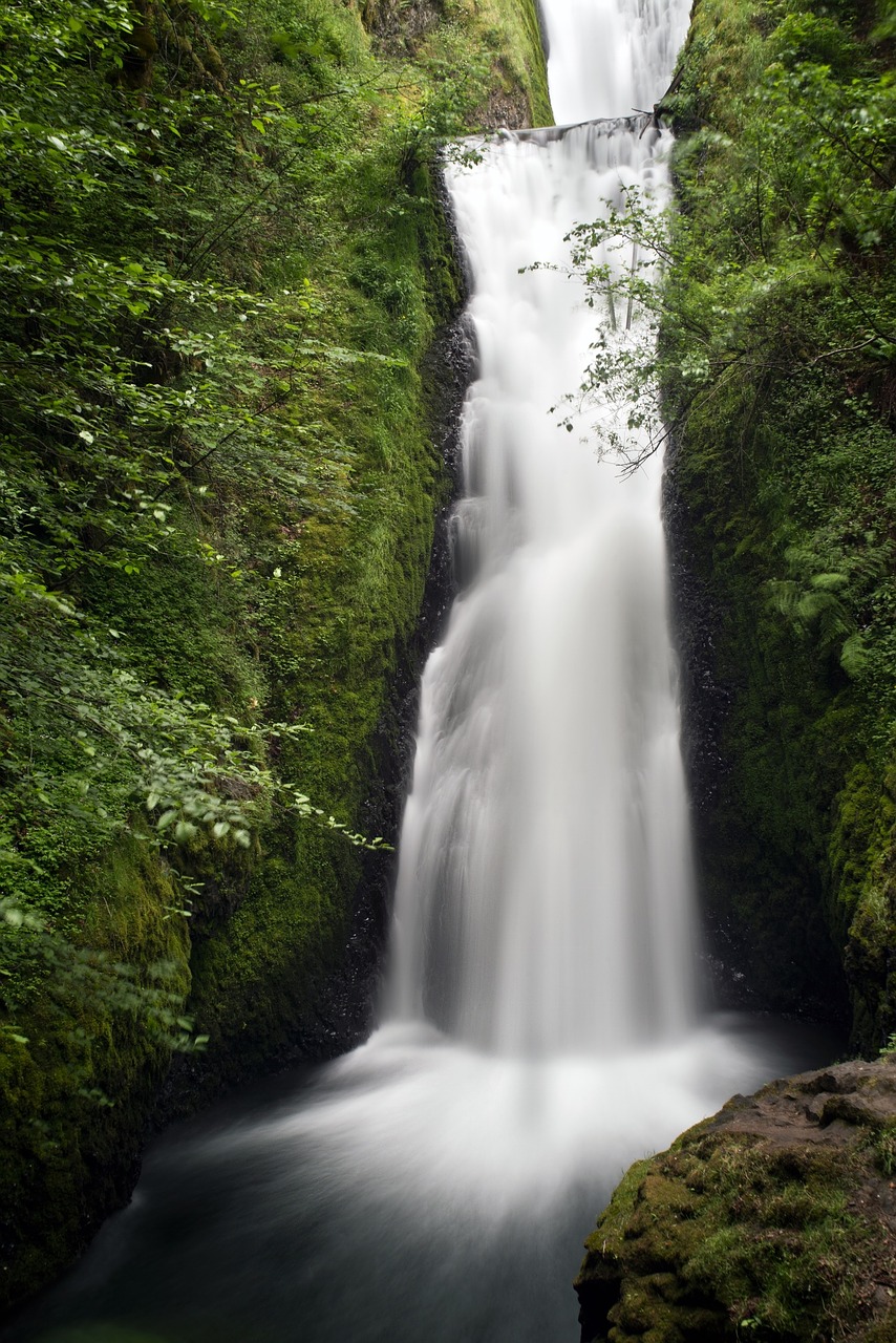 Image - waterfall river stream moss cliff