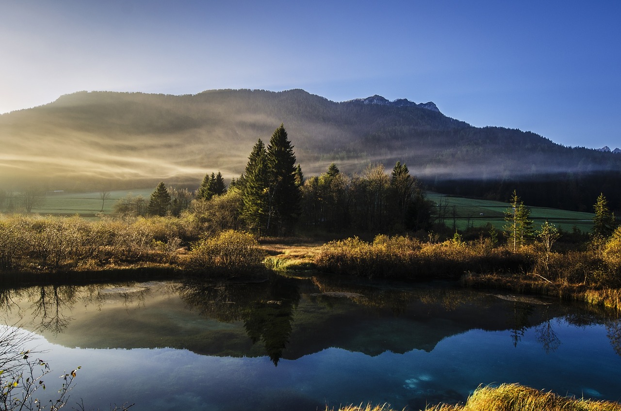 Image - landscape mountain range lake