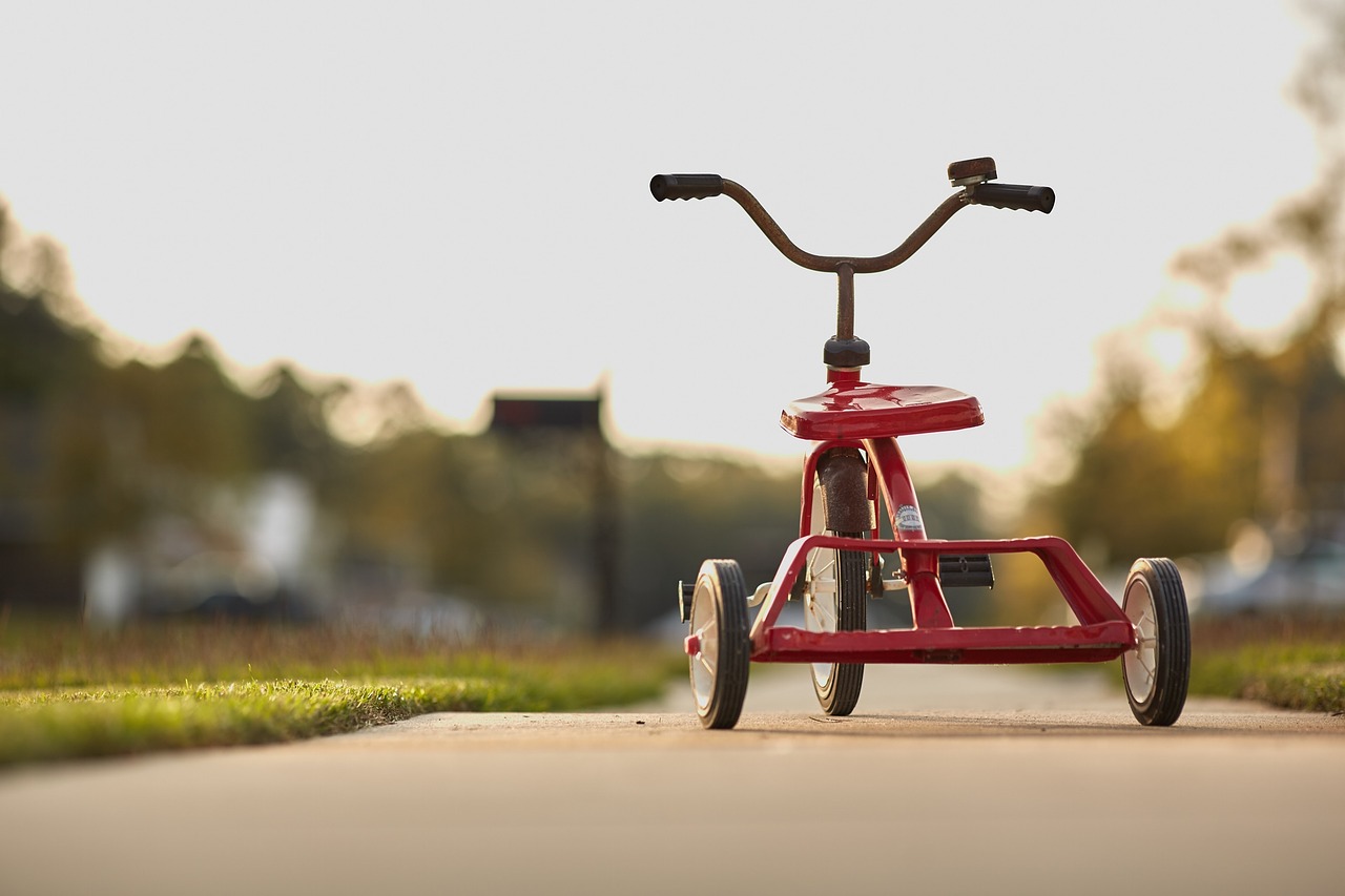 Image - tricycle red childhood toy fun