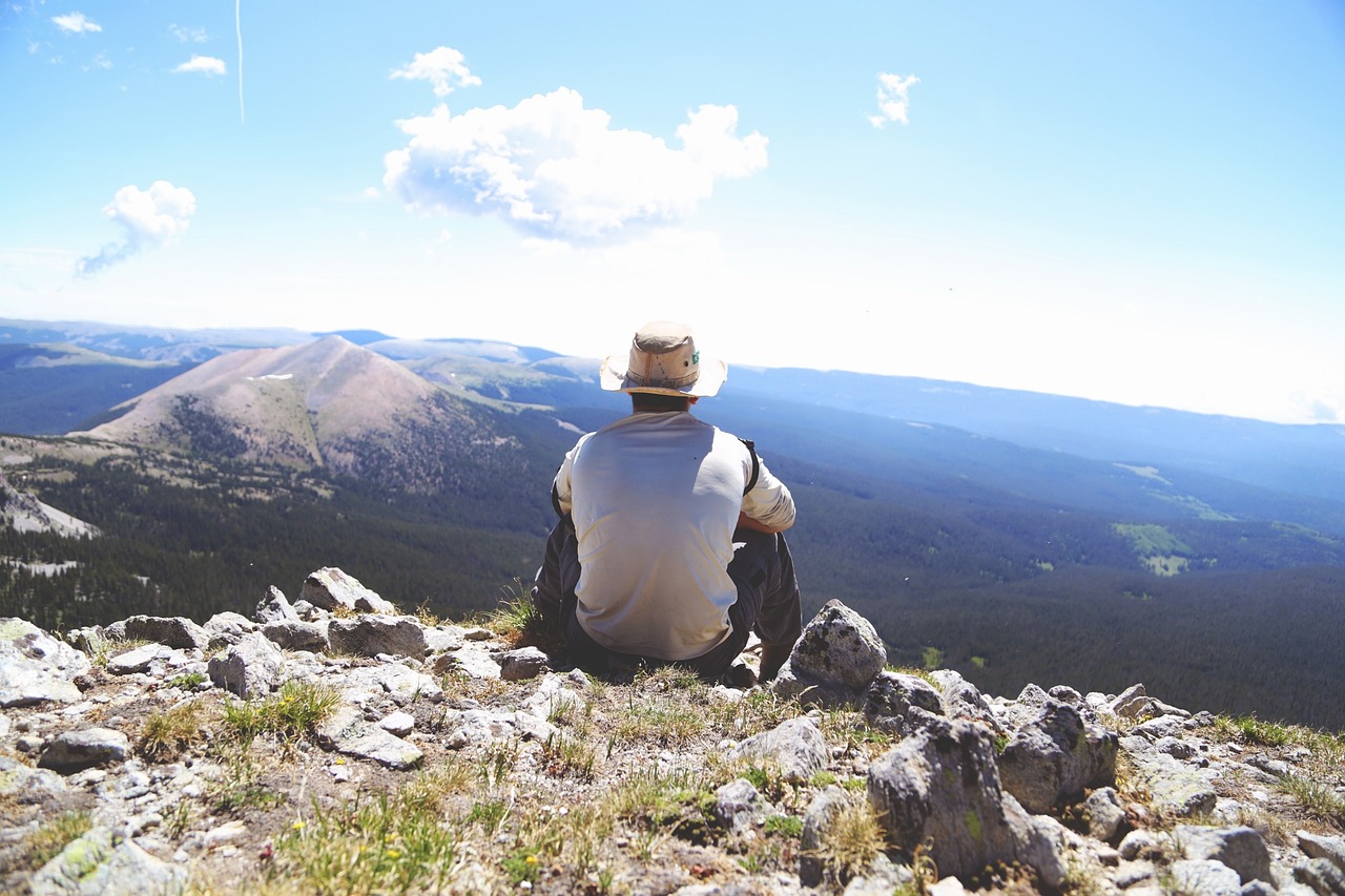 Image - hiking hiker mountains rocks hills