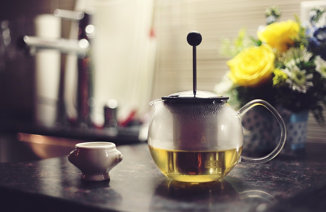 Image - green tea press flowers kitchen