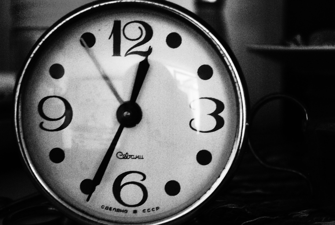 Image - clock black and white time watch