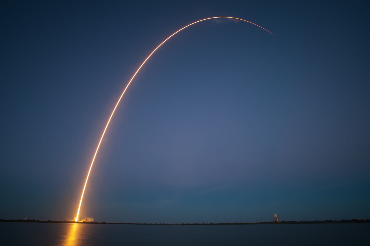 Image - rocket launch night trajectory