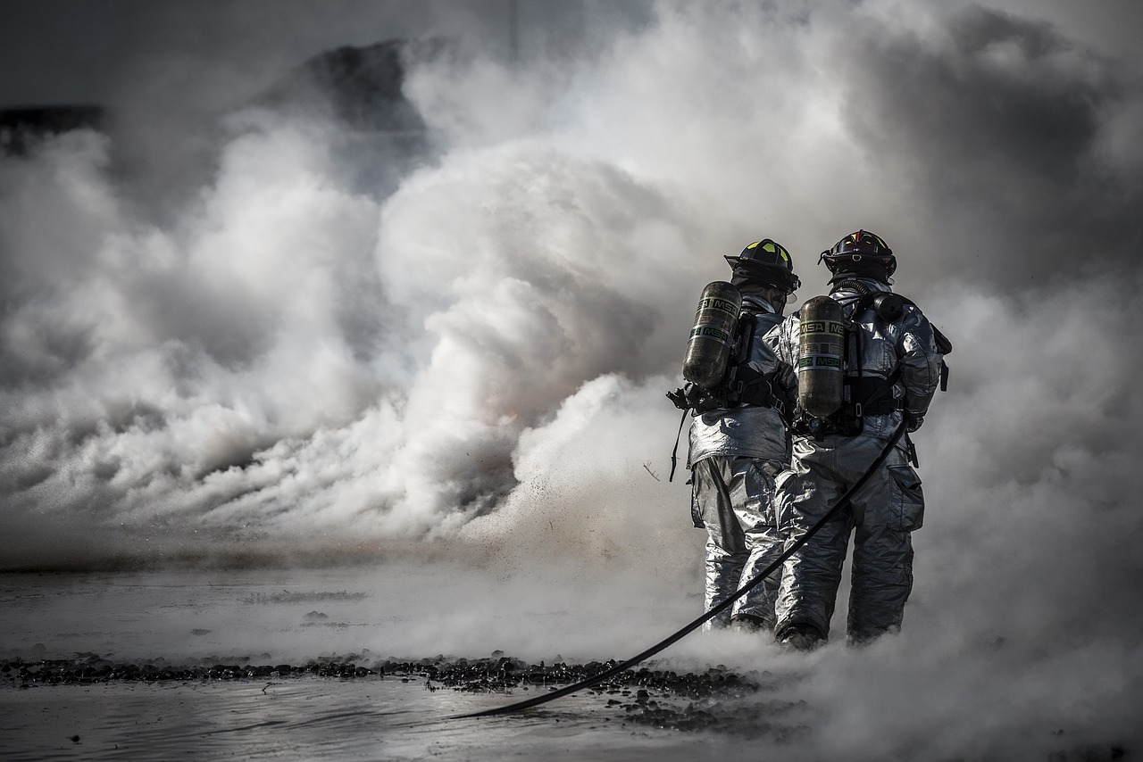 Image - firefighters training live fire