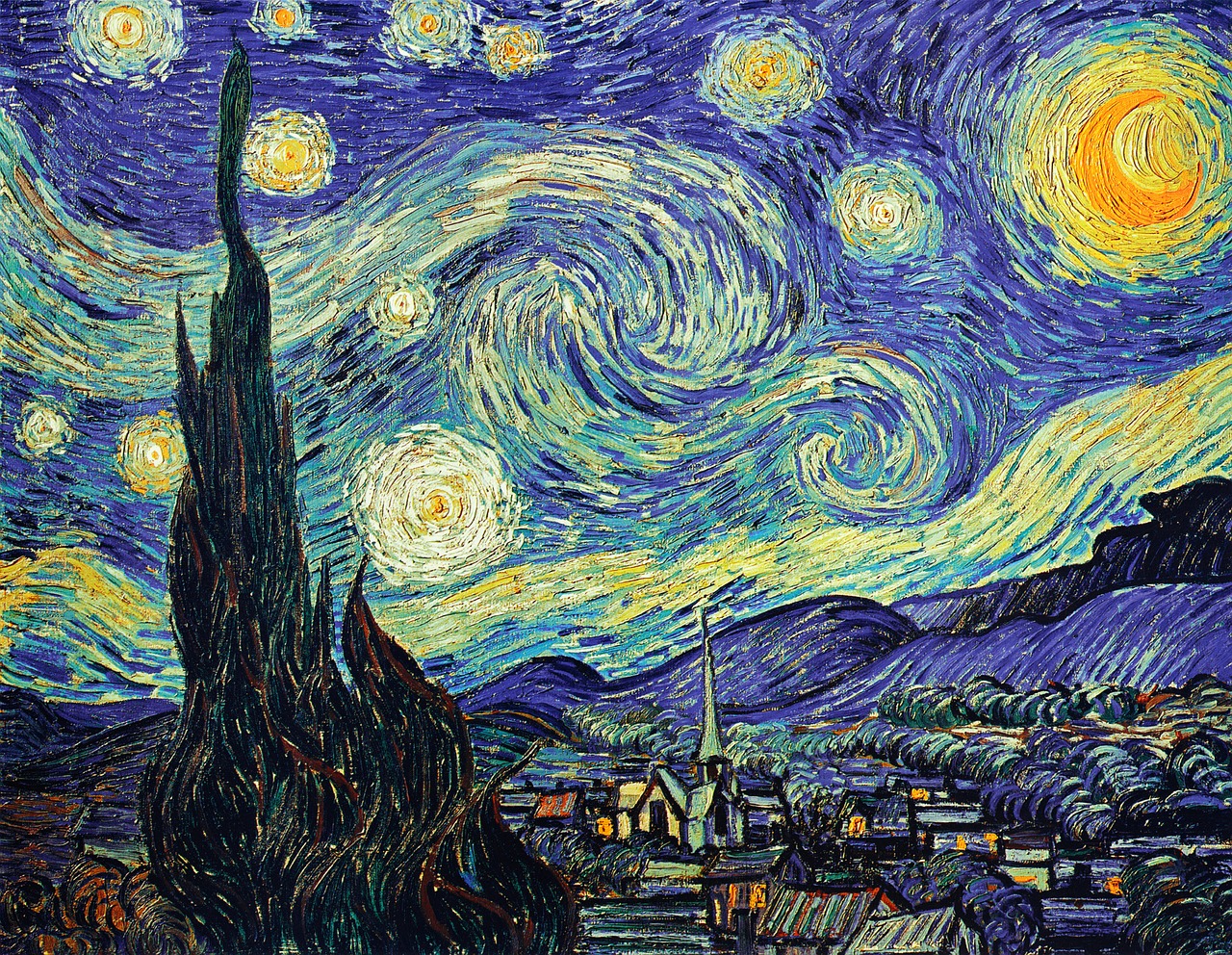 Image - van gogh starry sky oil painting hd