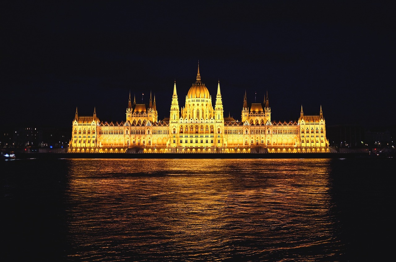 Image - budapest parliament danube river