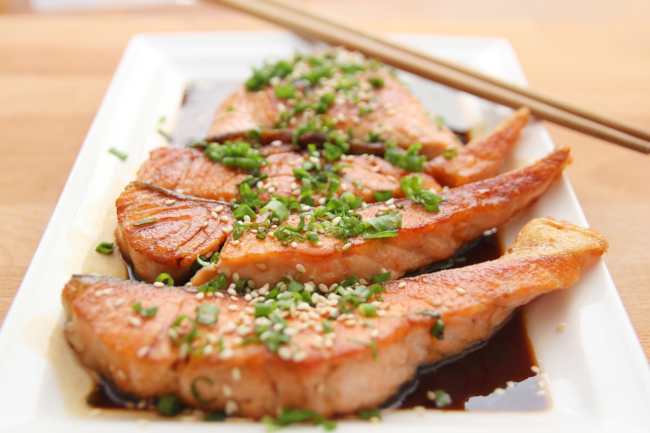 Image - food salmon teriyaki cooking