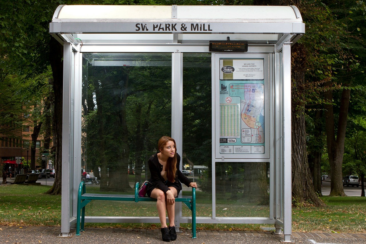 Image - bus stop waiting bus