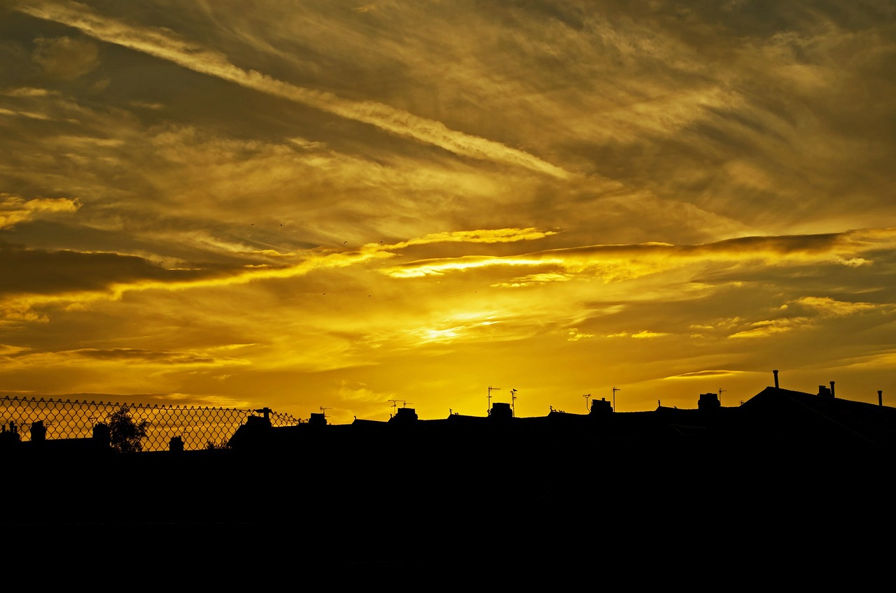 Image - sunset background houses house