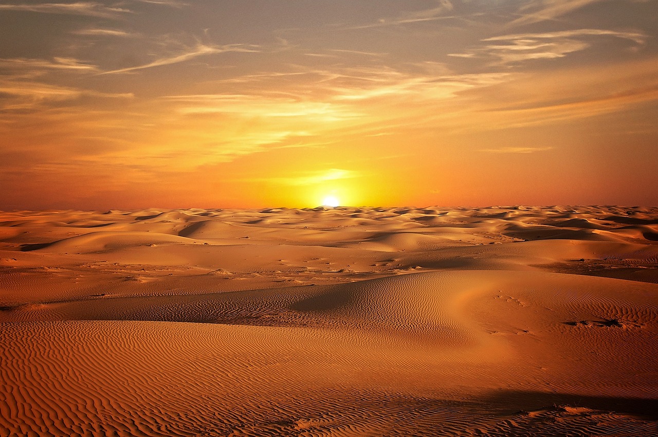 Image - landscape desert sand sunset sky