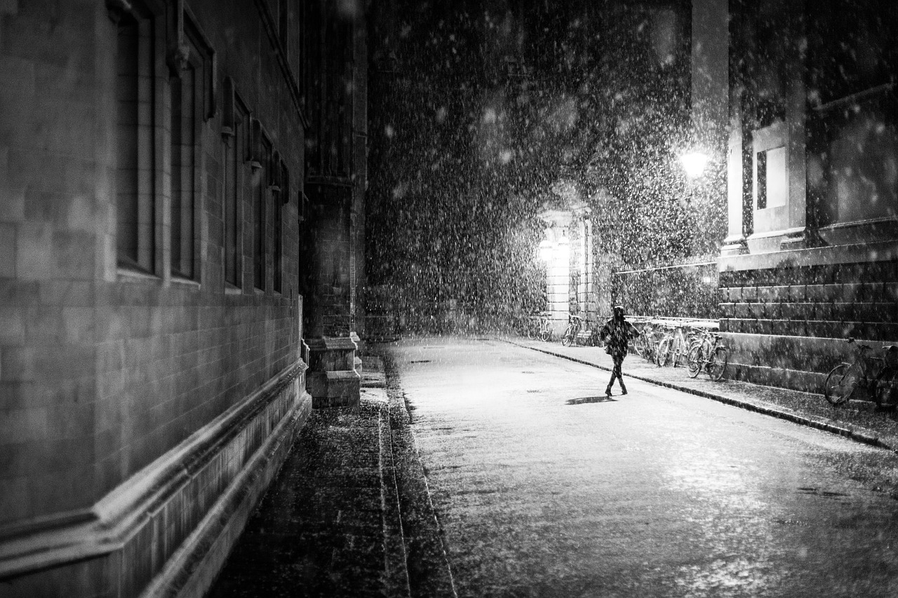 Image - person walking outside city urban
