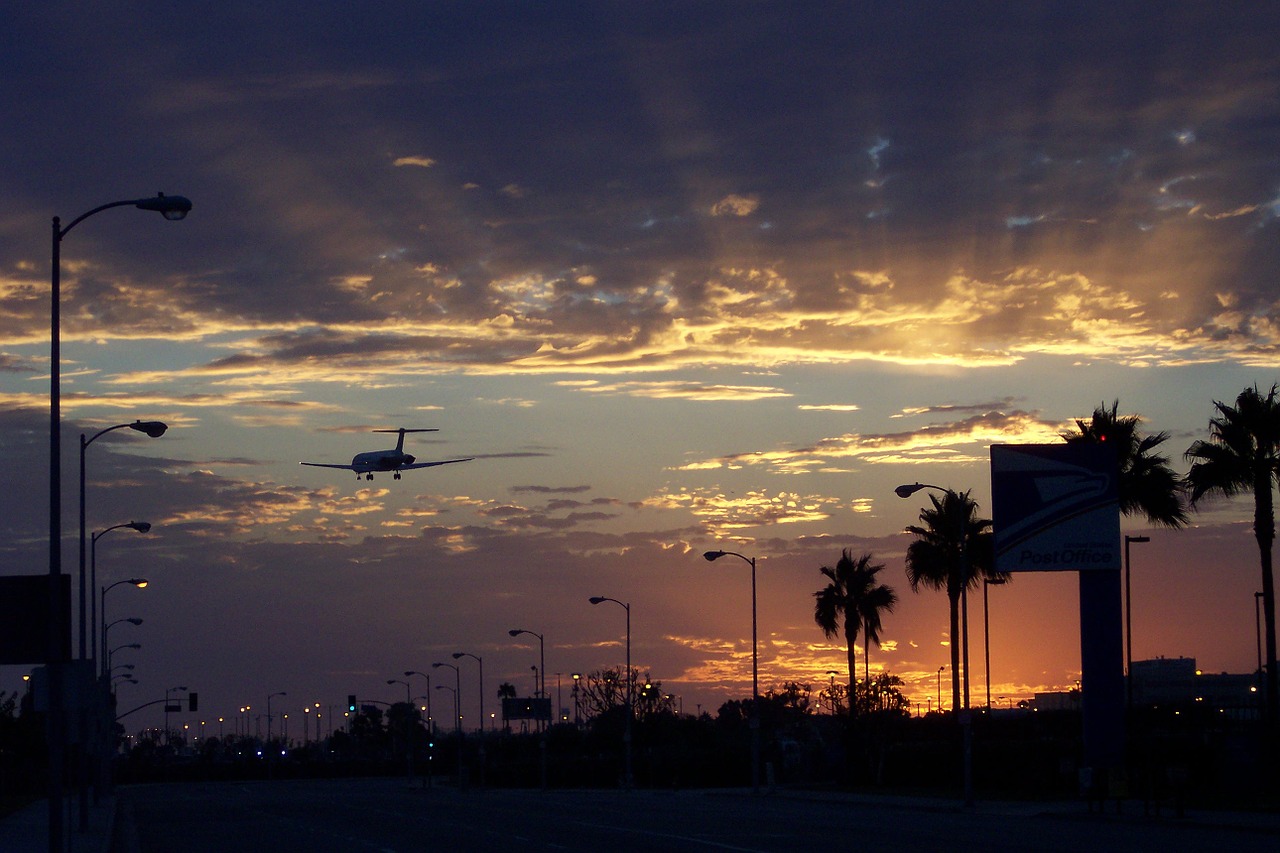 Image - aircraft sunset los angeles lax
