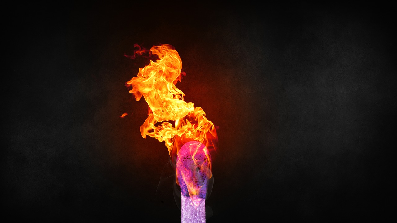 Image - fire match flame close burn macro