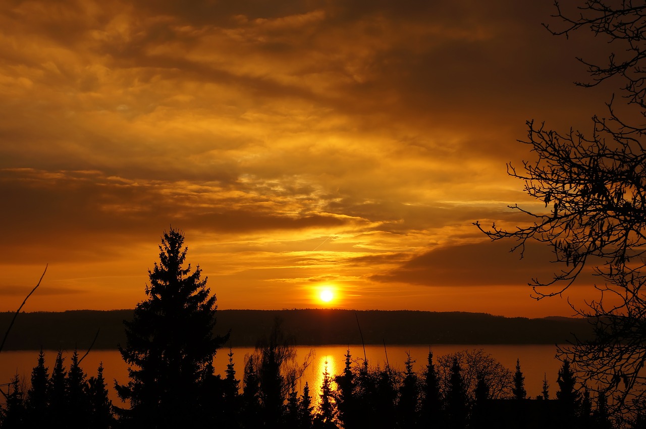 Image - sunset orange sun sunny cloud