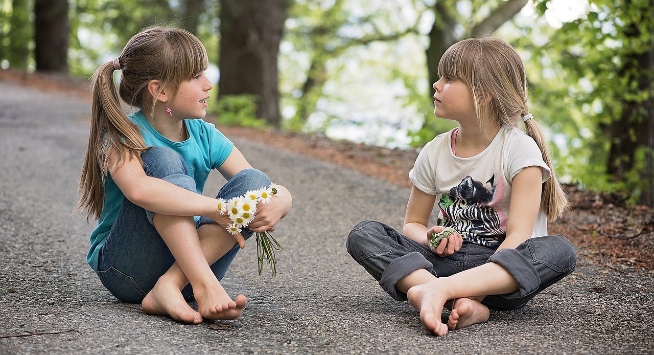 Image - human children girl talk