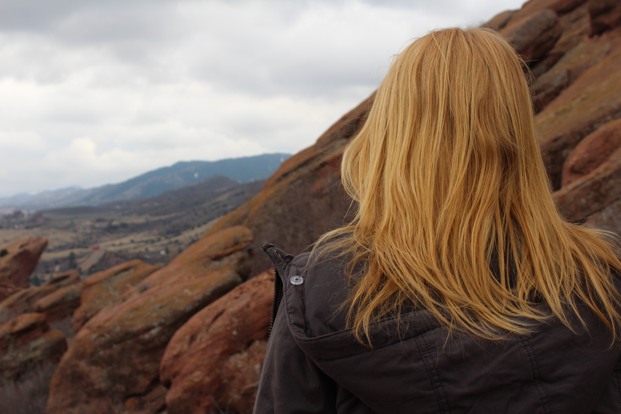 Image - red head girl nature view woman