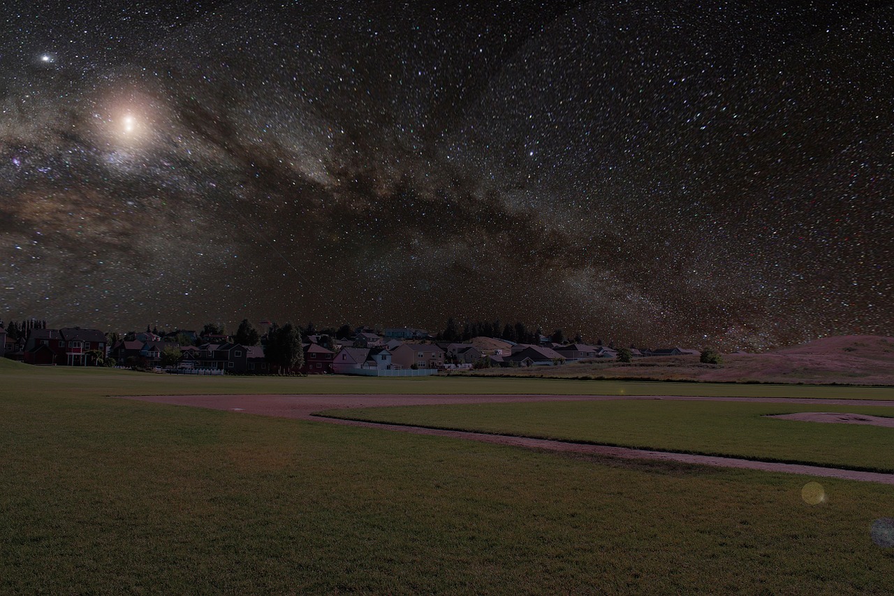 Image - village night dark stars cosmos