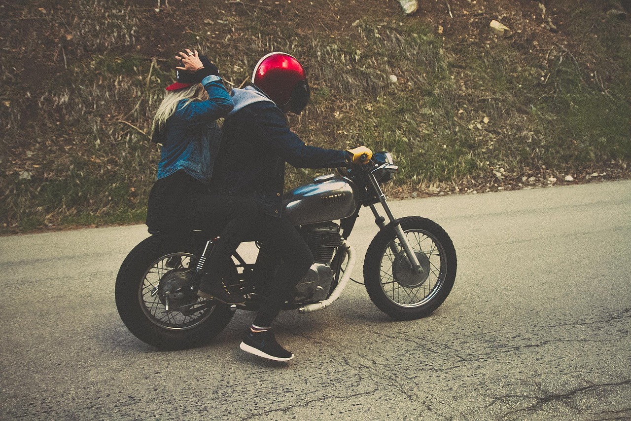 Image - couple driving motorcycle young