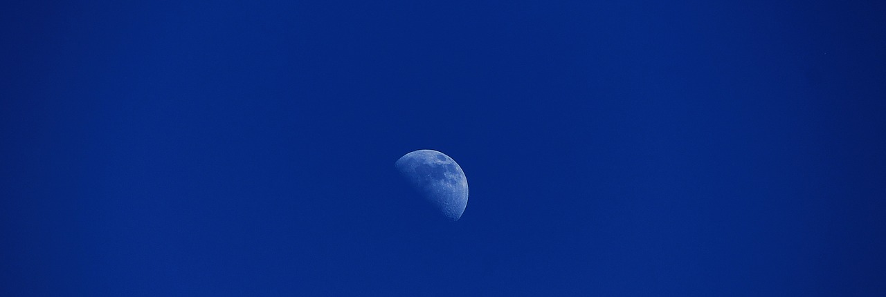 Image - moon sky blue half moon space