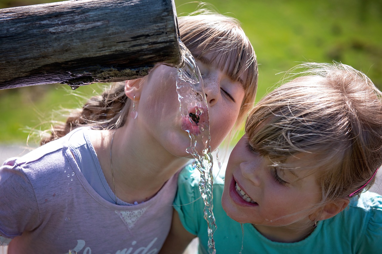 Image - human children girl blond water