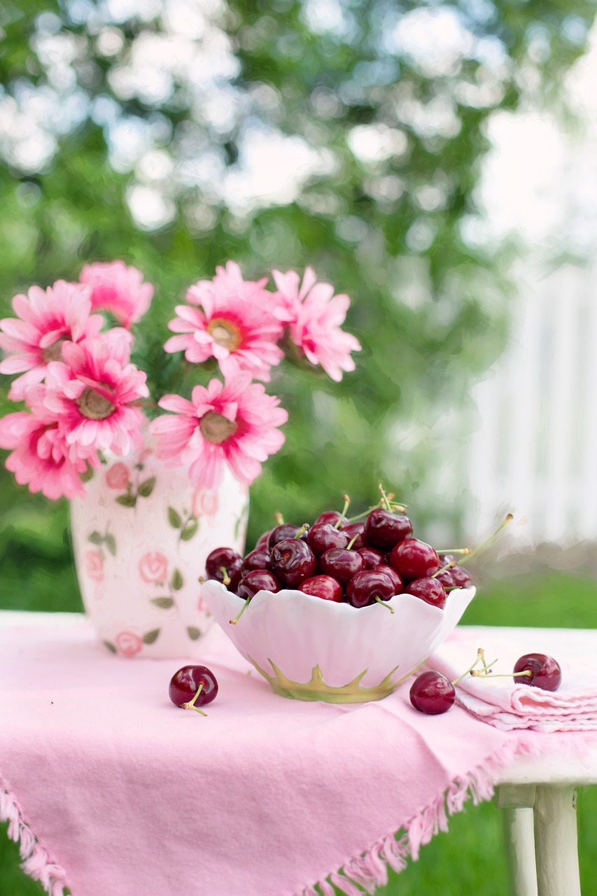 Image - cherries in a bowl fruit summer