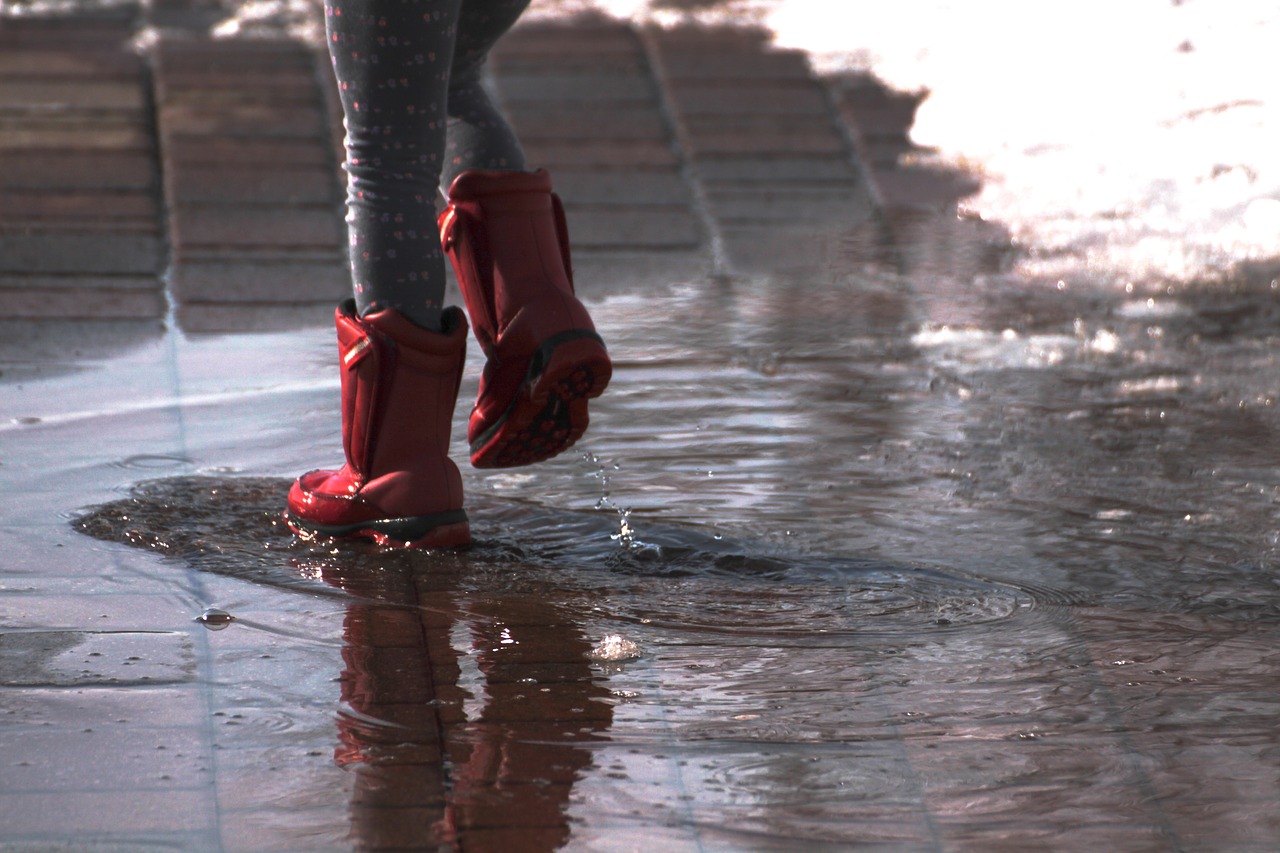 Image - boots splash rain puddle fun