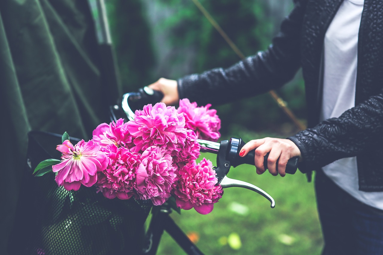 Image - bike bicycle basket flower flowers