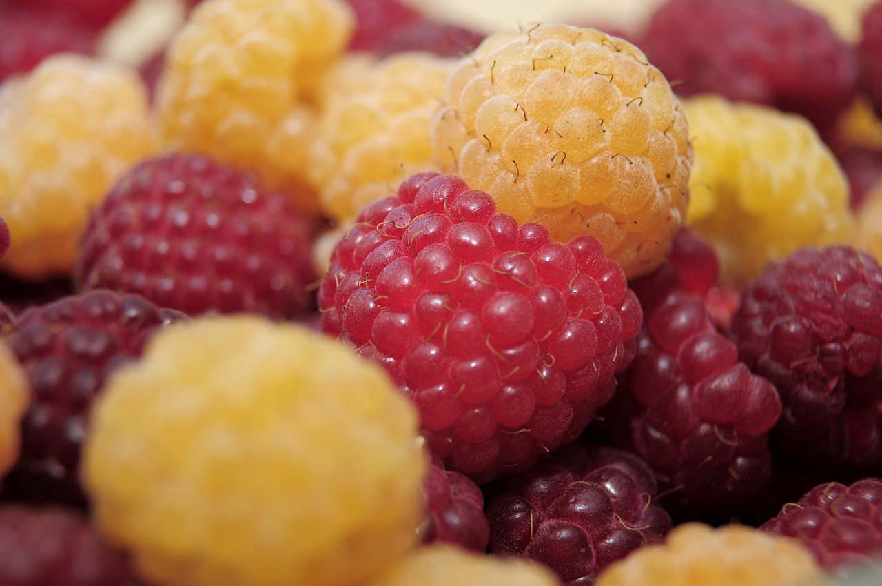 Image - raspberries fruit dessert red