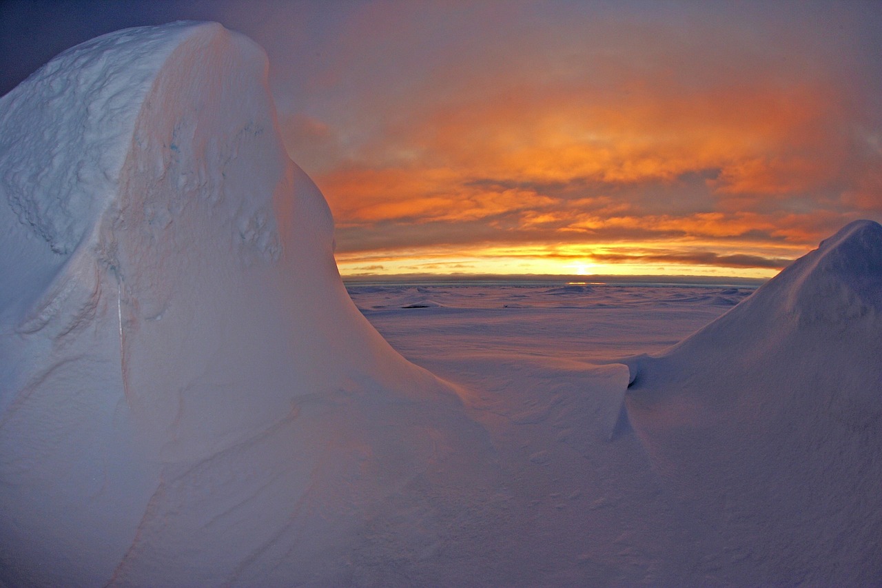 Image - arctic ocean sea water sunset sky