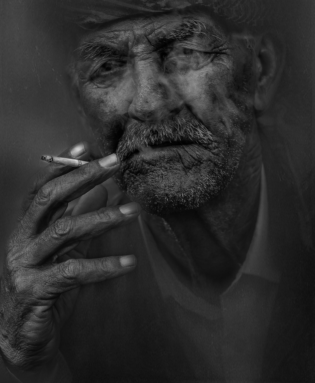 Image - smoker man smoking cigarette old